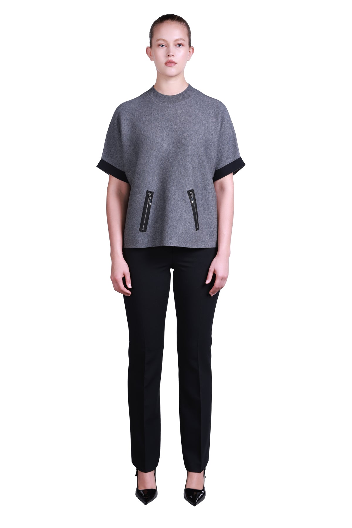 Sempre Oversize Minimalist Kadın Kazak - Kısa Kol - Günlük Translation missing: tr.content.product_image_secondary