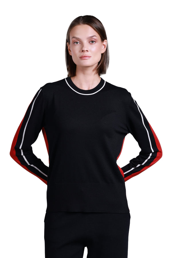 Sempre Minimalist Kadın Kazak - Oversize Uzun Kol Yuvarlak Yaka Günlük