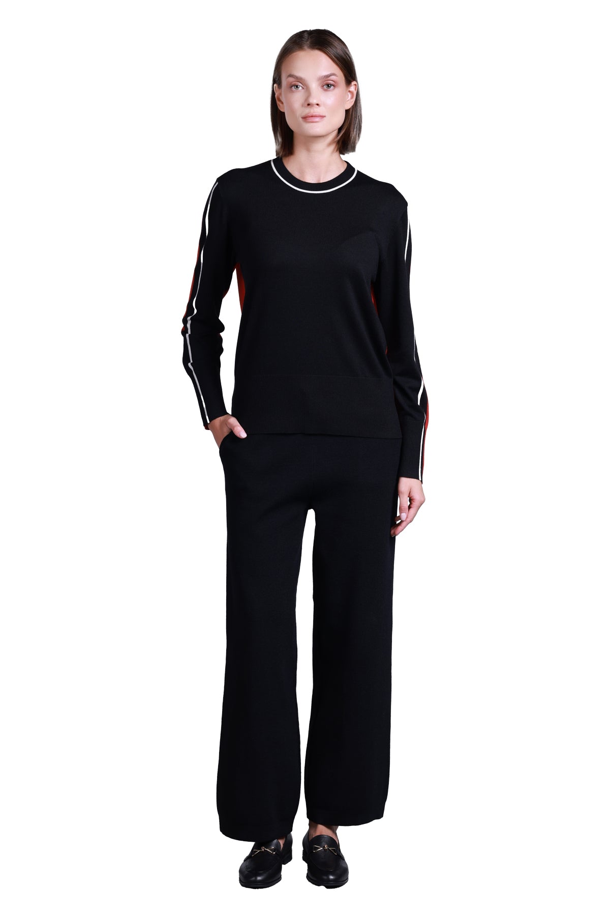 Sempre Minimalist Kadın Kazak - Oversize Uzun Kol Yuvarlak Yaka Günlük