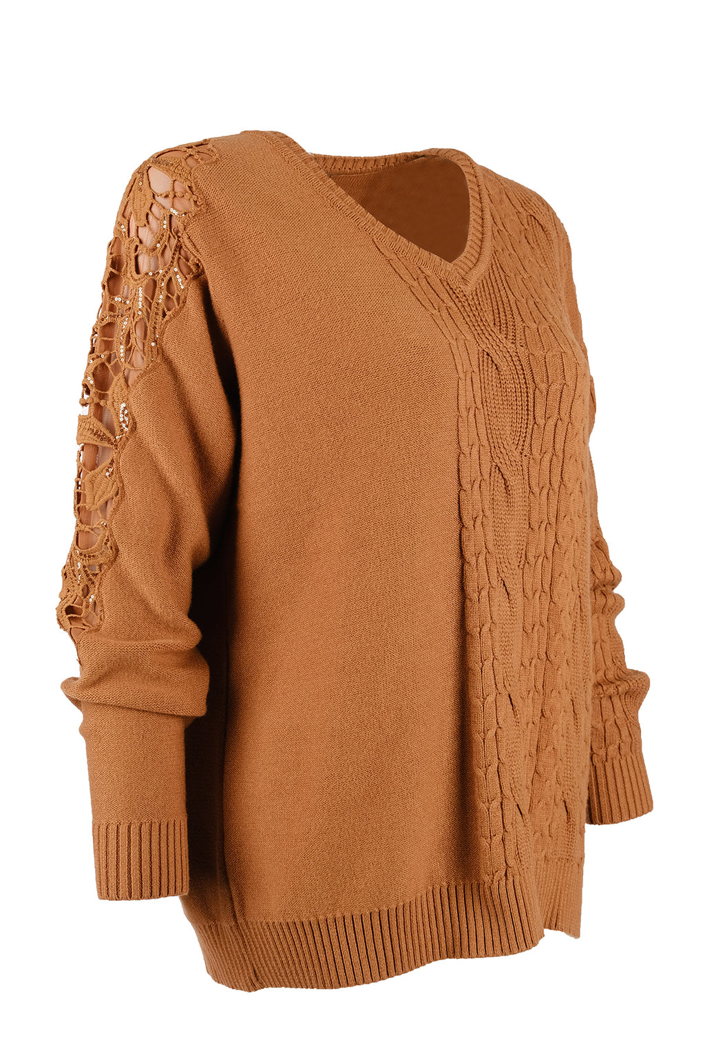 Vedi Kadın V Yaka Oversize Minimalist Kazak - Rahat ve Şık