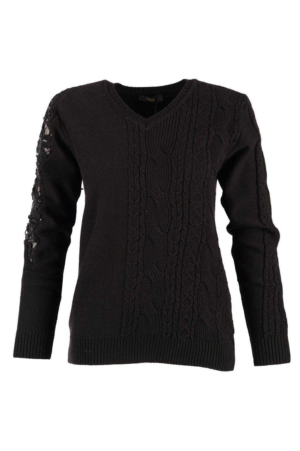 Vedi Kadın V Yaka Oversize Minimalist Kazak - Rahat ve Şık