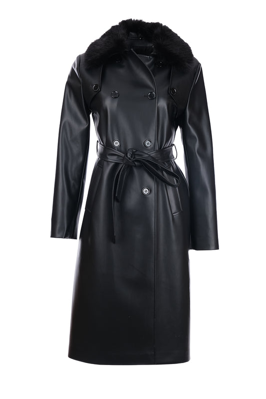 معطف ترنش بنقشة مربعات مزخرفة بإكسسوارات معدنية من إيكول