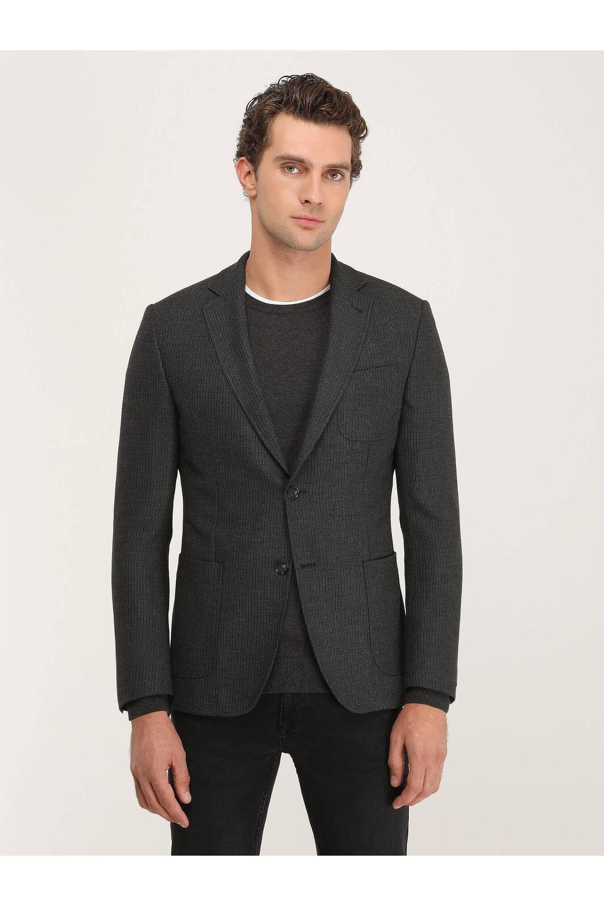 Kip CK-2110 Minimalist Regular Fit Erkek Ceket - İnce Çizgili İkincil görsel