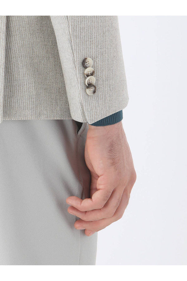 Kip Minimalist Çizgili Erkek Ceket - Regular Fit