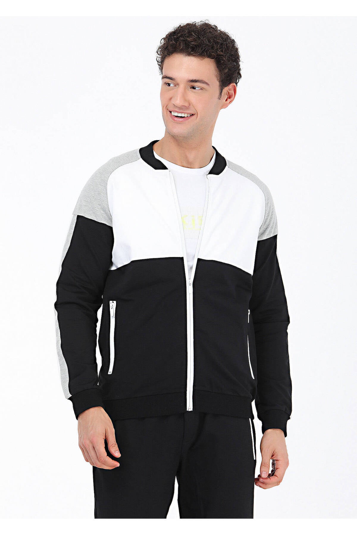 Kip Erkek Oversize Fermuarlı Sweatshirt - Minimalist Spor Tarzı Translation missing: tr.content.product_image_secondary