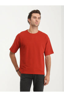 Kip Oversize Kısa Kol Yuvarlak Yaka Minimalist Erkek T-Shirt TSH-1348 - Günlük Kullanım