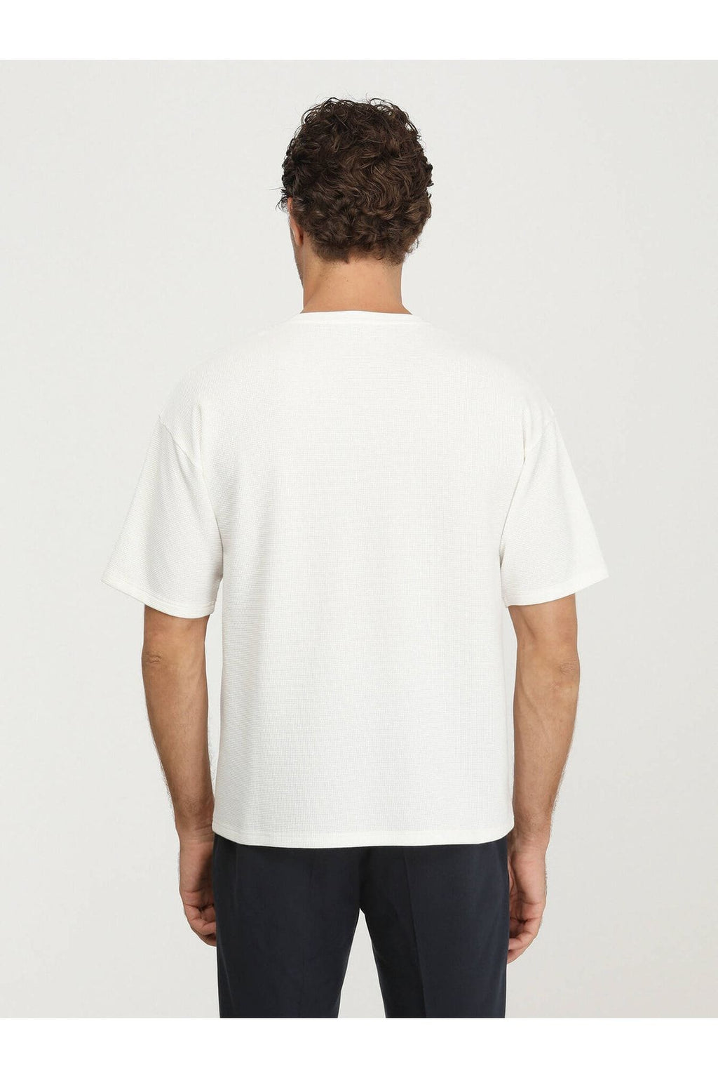 Kip Oversize Kısa Kol Yuvarlak Yaka Minimalist Erkek T-Shirt TSH-1348 - Günlük Kullanım