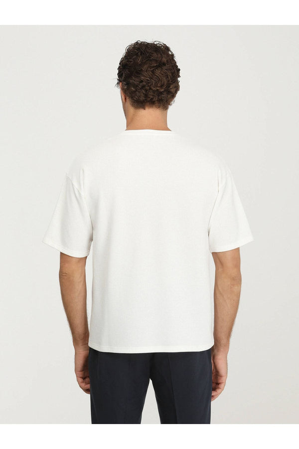 Kip Oversize Kısa Kol Yuvarlak Yaka Minimalist Erkek T-Shirt TSH-1348 - Günlük Kullanım