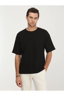 Kip Oversize Kısa Kol Yuvarlak Yaka Minimalist Erkek T-Shirt TSH-1348 - Günlük Kullanım
