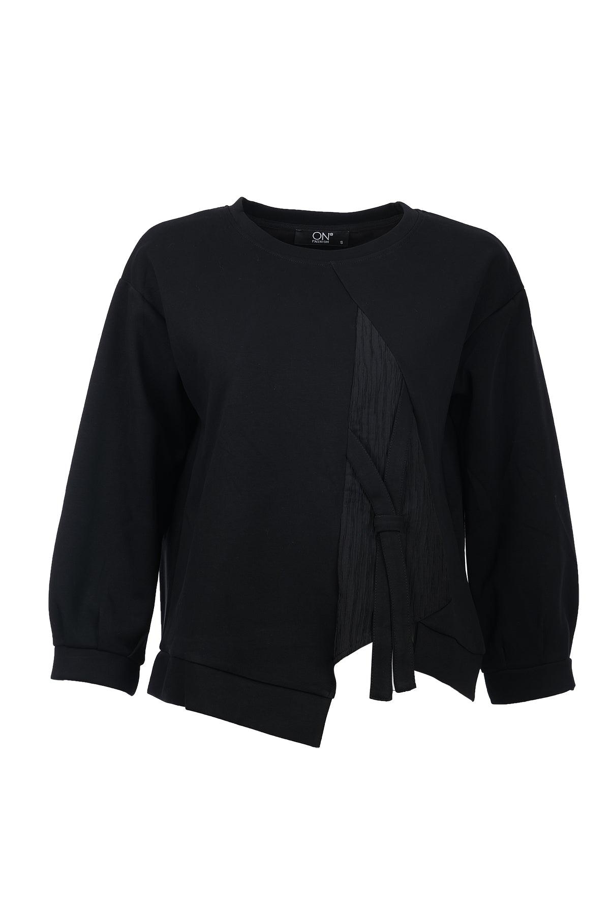 Kırışık Kumaş Detaylı Sweat On