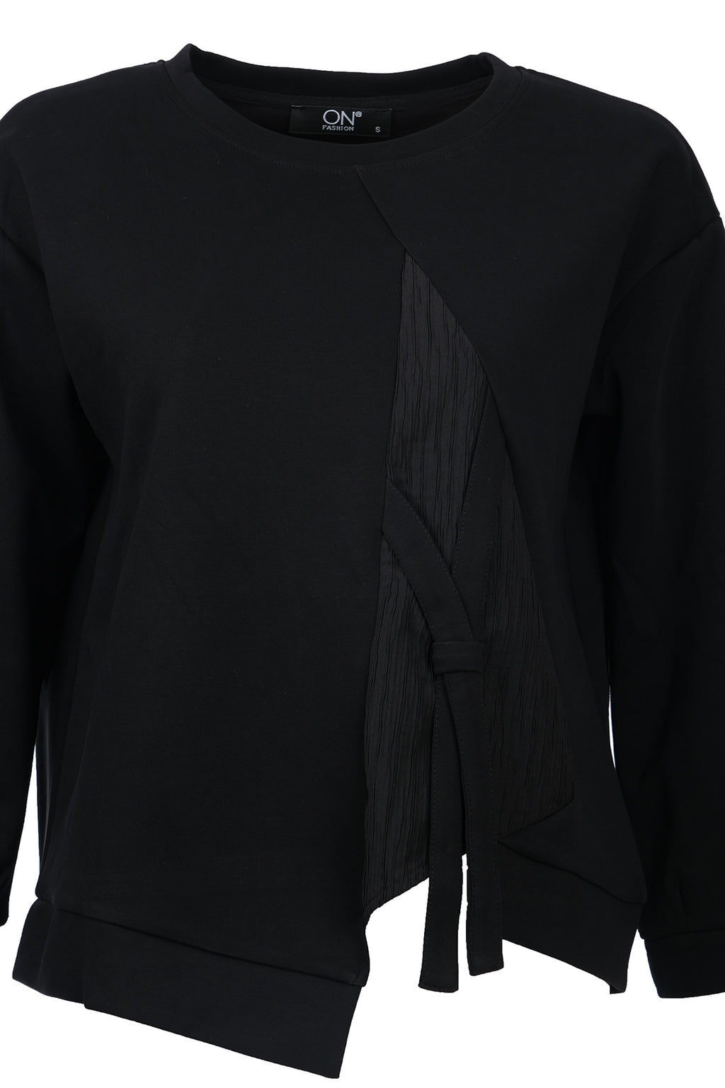 Kırışık Kumaş Detaylı Sweat On