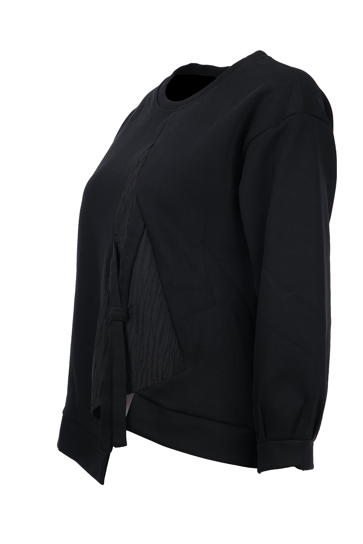 Kırışık Kumaş Detaylı Sweat On