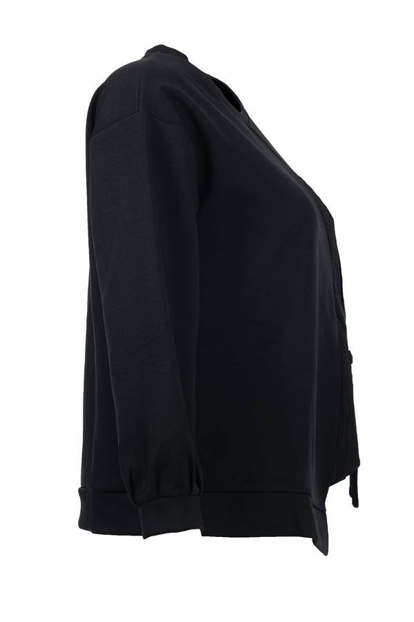 Kırışık Kumaş Detaylı Sweat On