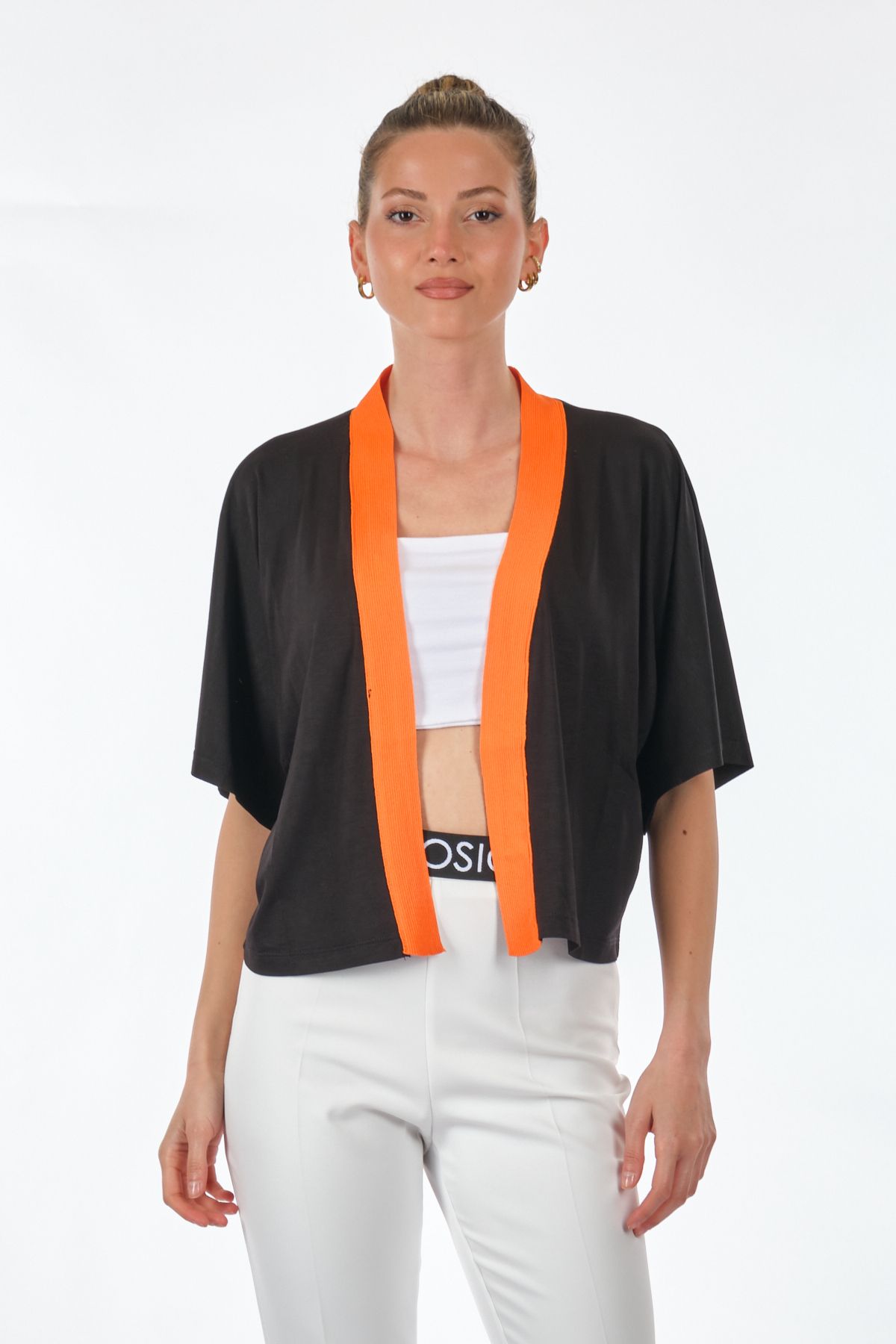 Lal Oversize Kısa Kol Minimalist Kadın Hırka - Günlük Kullanım Translation missing: ar.content.product_image_main