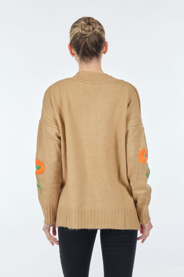 Lal Kadın Oversize V Yaka Midi Triko - Minimalist Stil