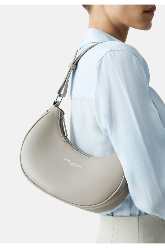حقيبة كتف لورا آشلي بتصميم نصف قمر بسيط - تصميم أنيق وعصري