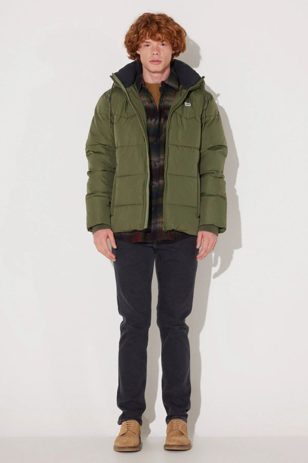 Lee Erkek Kapüşonlu Oversize Şişme Mont - Kışlık