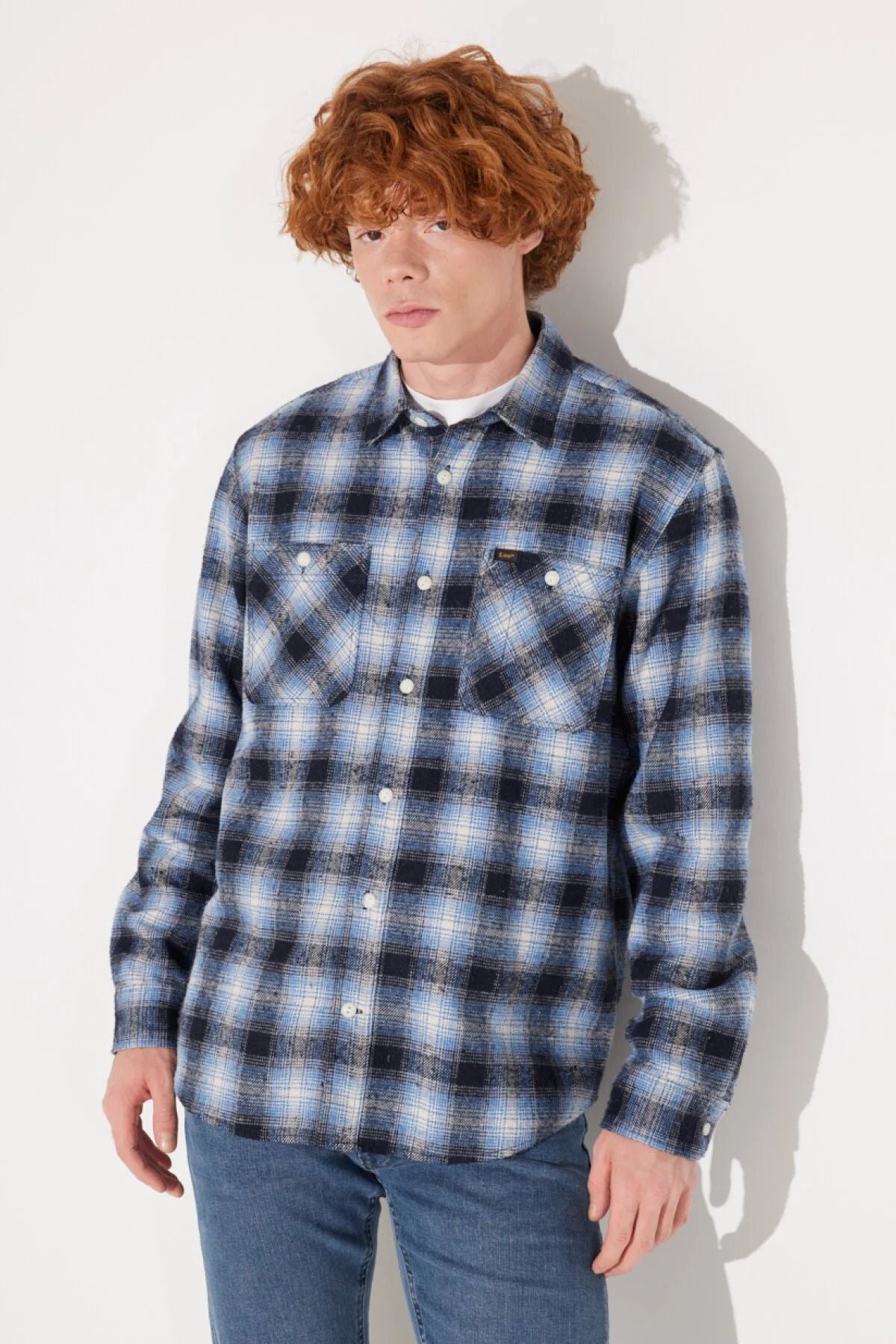 Lee Erkek Oversize Uzun Kol Kareli Gömlek - Günlük Stil