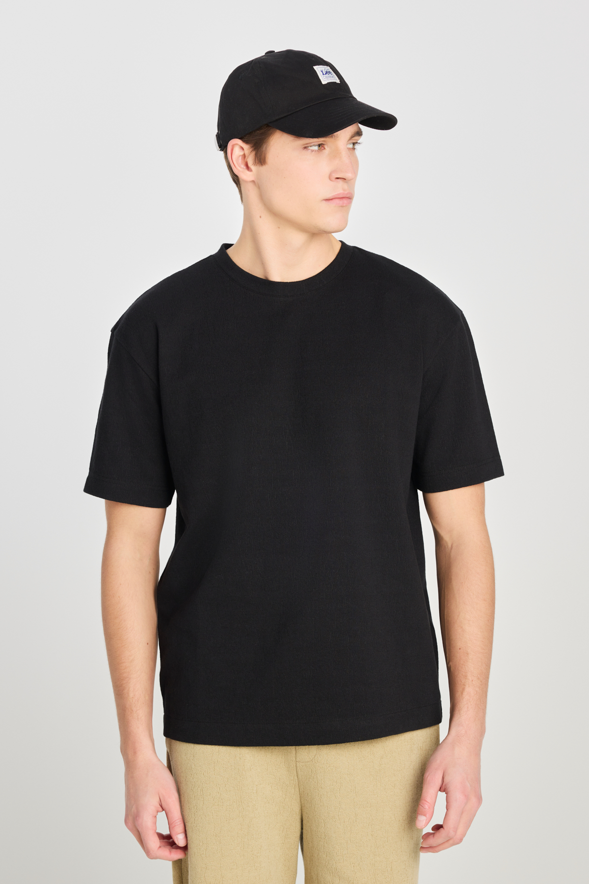 Lee Erkek Relaxed Fit Geniş Kesim Bisiklet Yaka Pamuklu T-Shirt İkincil görsel