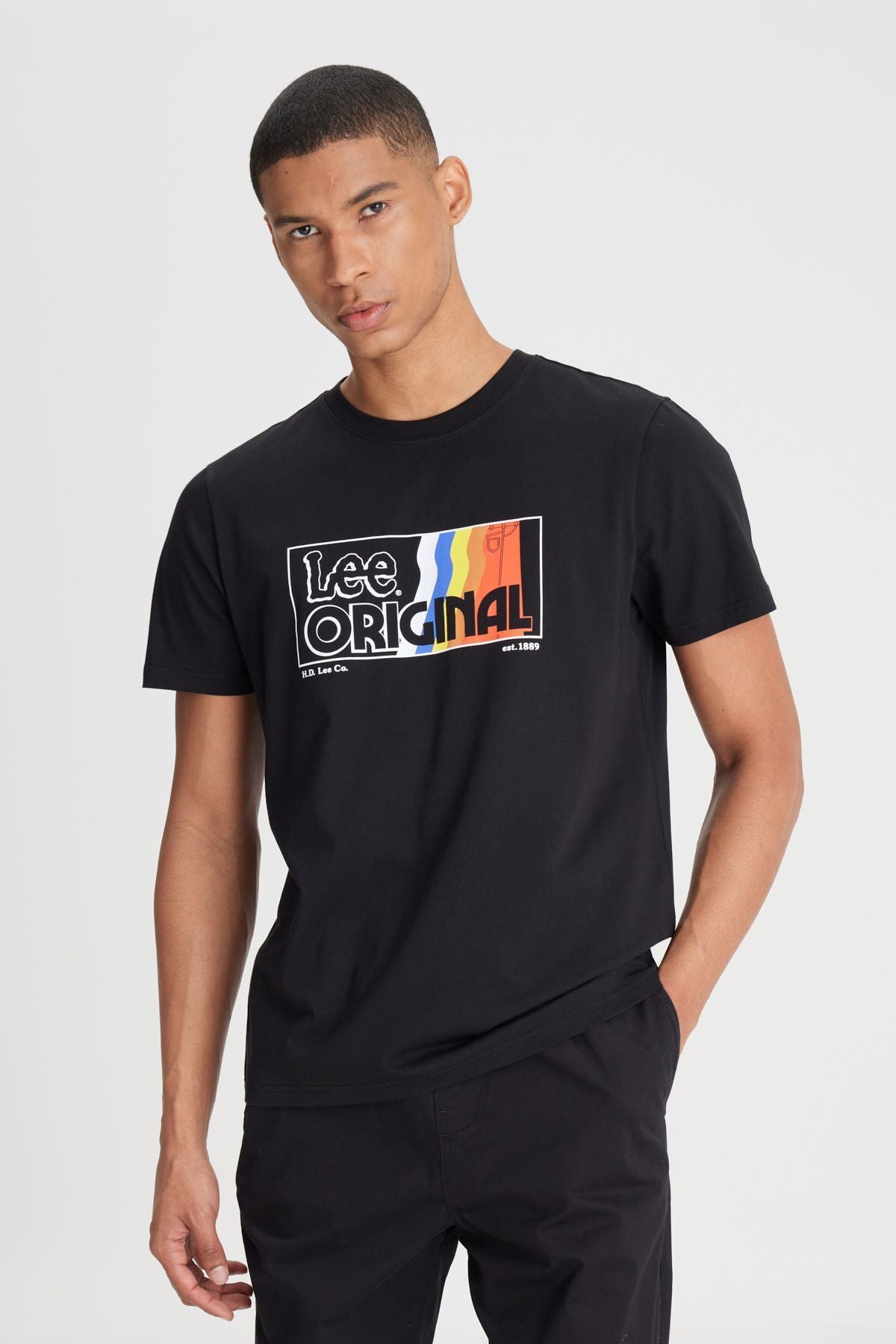 Lee Erkek Minimalist Vintage Kısa Kol T-Shirt - Günlük Stil Ana görsel