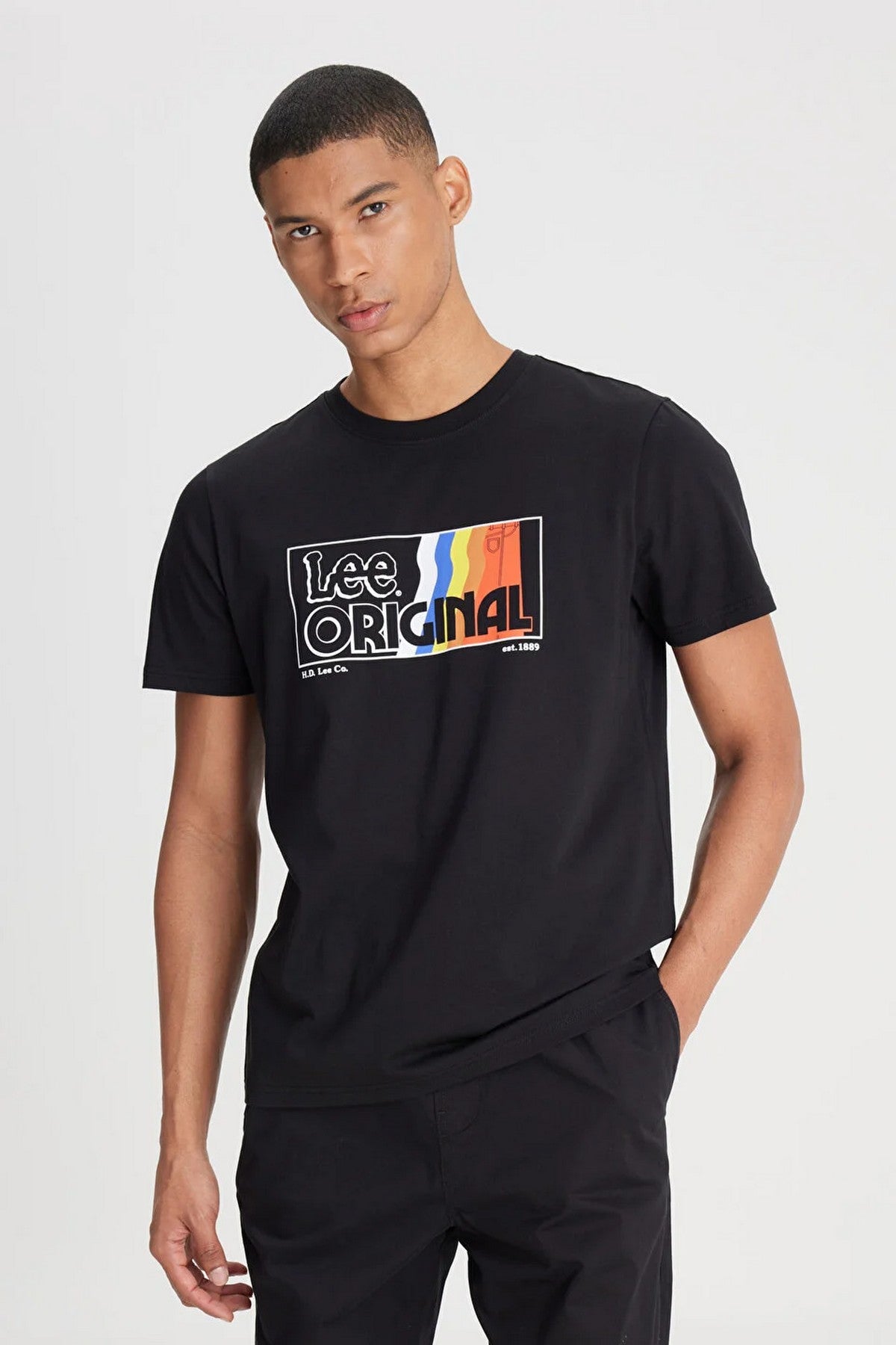 Lee Erkek Minimalist Vintage Kısa Kol T-Shirt - Günlük Stil