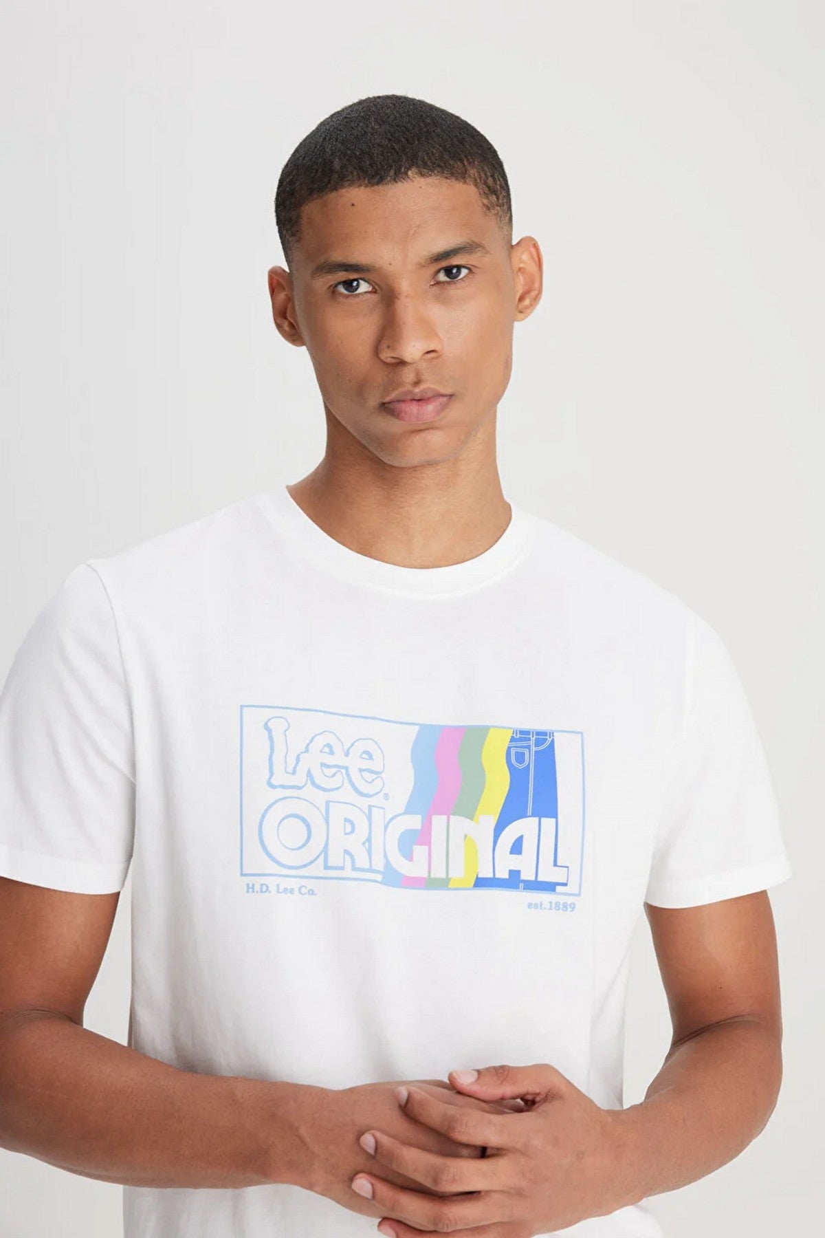 Lee Erkek Minimalist T-Shirt - Kısa Kol Yuvarlak Yaka - Günlük Stil