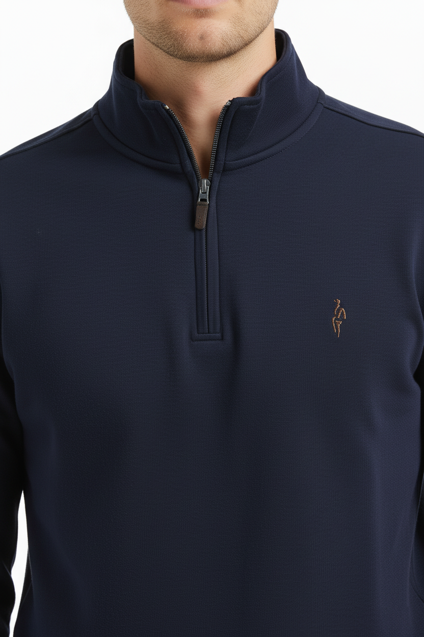 Legato Erkek Fermuarlı Yaka Büyük Beden Örme Pamuklu Uzun Kollu Sweatshirt 4725 Ana görsel