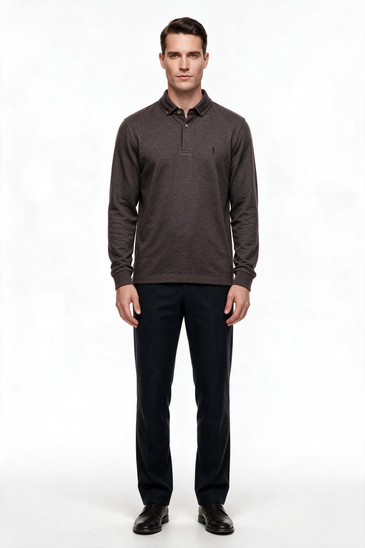 Legato Erkek Polo Yaka Uzun Kollu Dokulu Örme Sweatshirt İkincil görsel