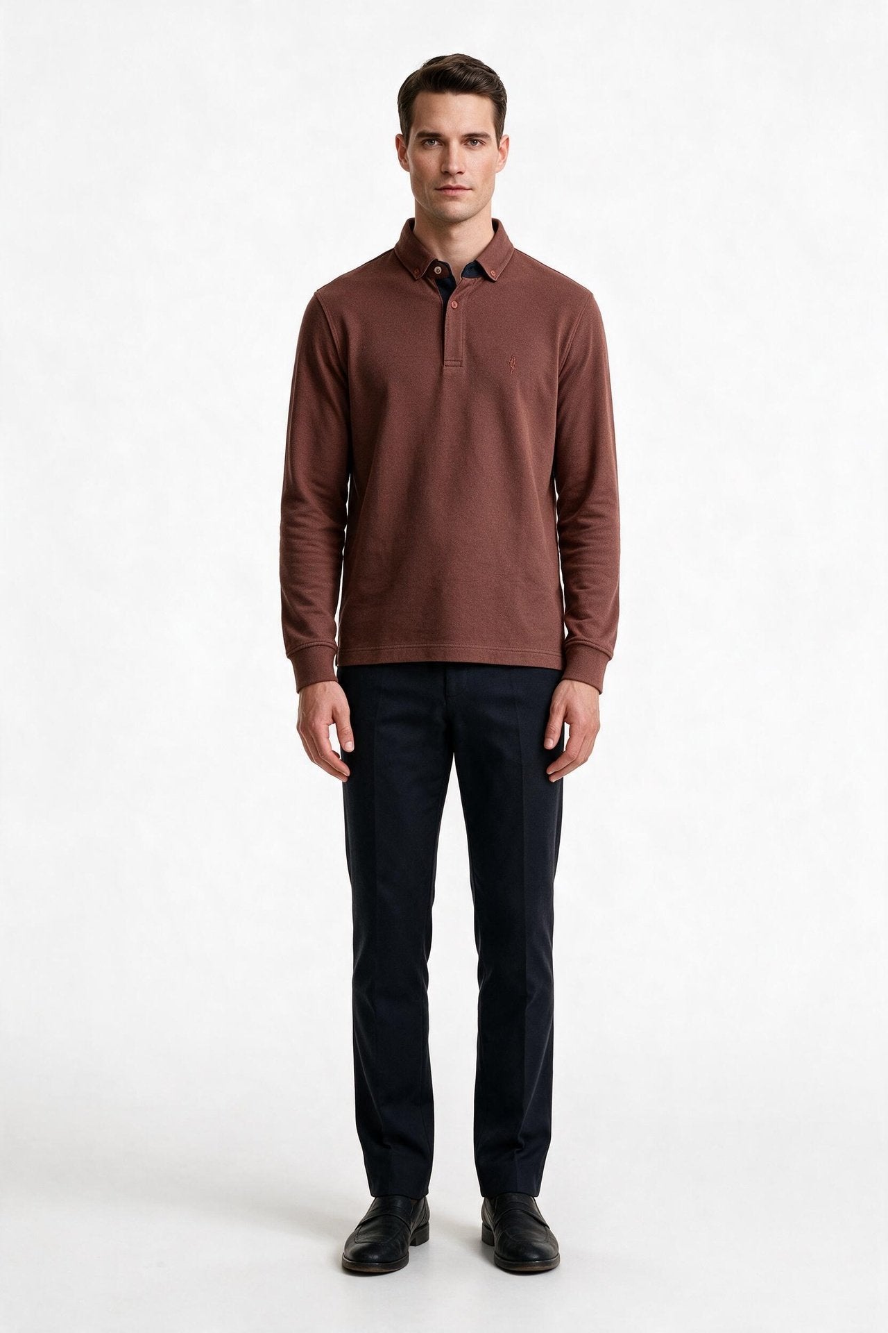 Legato Erkek Polo Yaka Uzun Kollu Dokulu Örme Sweatshirt İkincil görsel