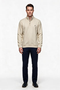 Legato Erkek Dik Yaka Yarım Fermuarlı Pamuk Karışımlı Uzun Kollu Sweatshirt