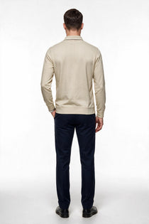 Legato Erkek Polo Yaka Düğmeli Plaket Uzun Kollu Standart Kalıp Sweatshirt