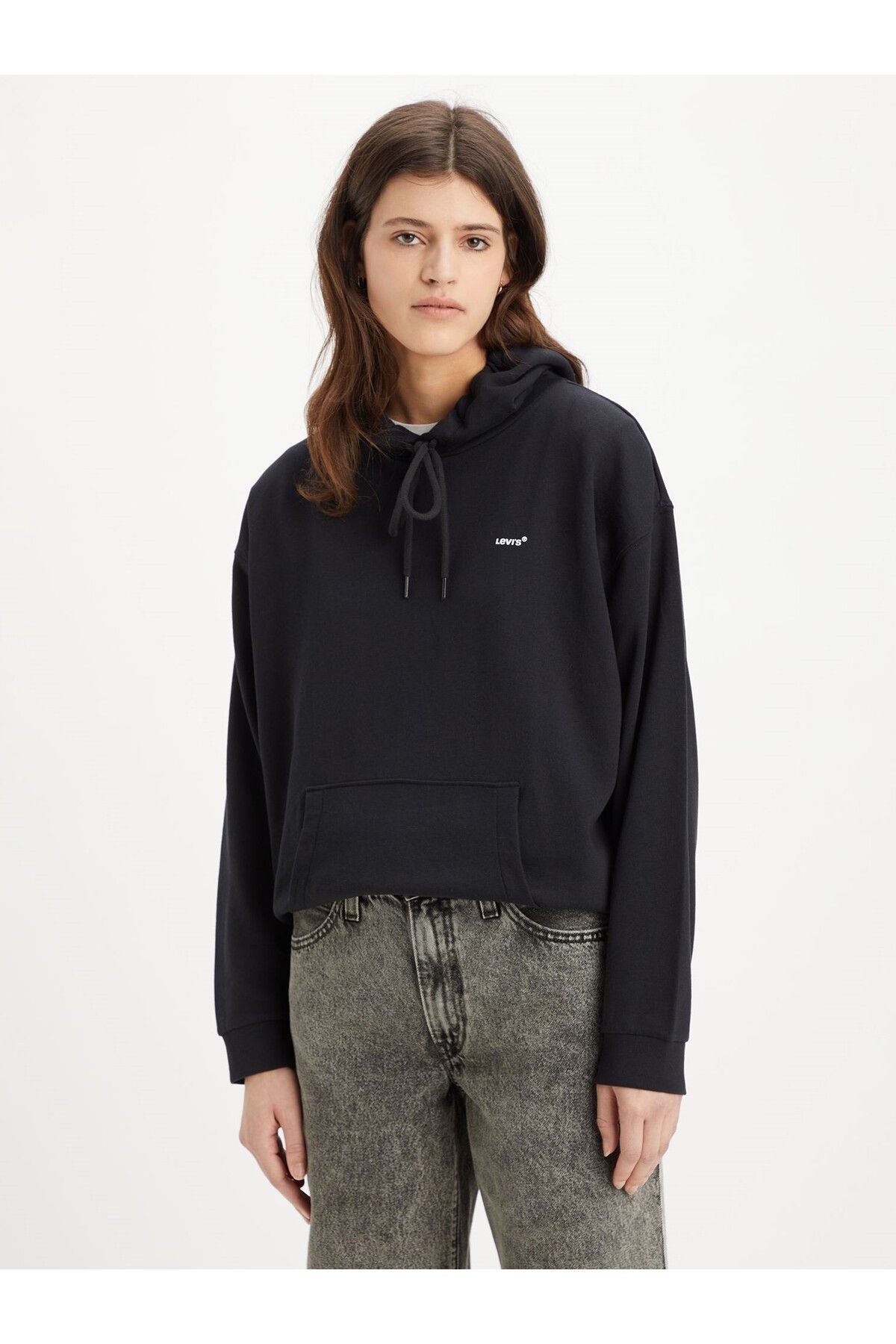 Levi's Oversize Kapüşonlu Crop Sweatshirt - Günlük Şıklık Translation missing: ar.content.product_image_main