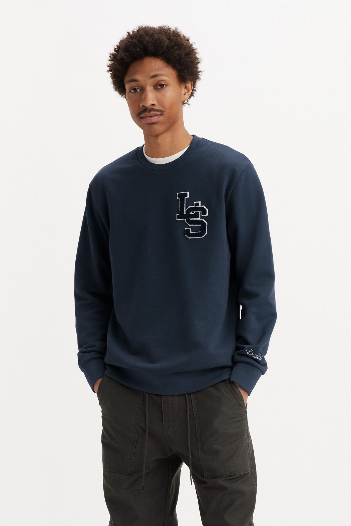 Levi's Erkek Oversize Sweatshirt - Uzun Kol, Yuvarlak Yaka - Günlük Stil Translation missing: ar.content.product_image_main