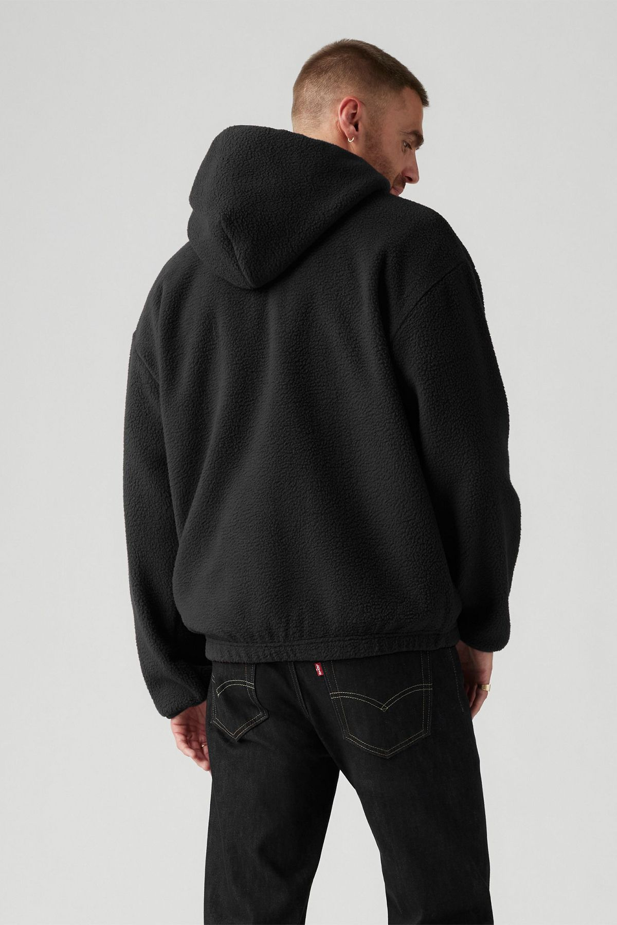 Levi's Oversize Kapşonlu Fermuarlı Polar Erkek Sweatshirt - Trend İkincil görsel