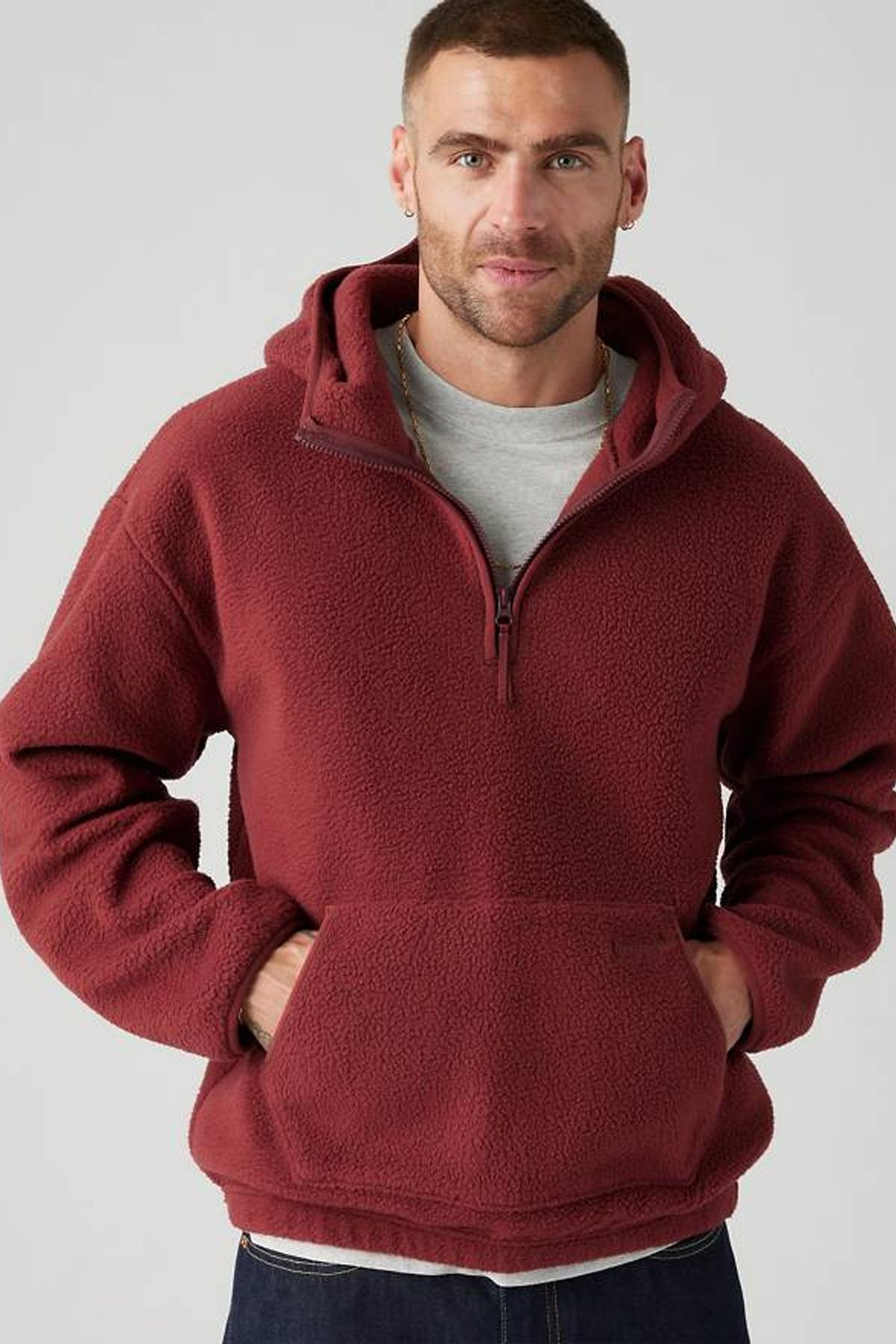 Levi's Oversize Kapüşonlu Polar Sweatshirt - Minimalist Günlük Stil Ana görsel