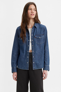 Levi's Oversize Uzun Kol Gömlek Yaka Kadın Denim Gömlek