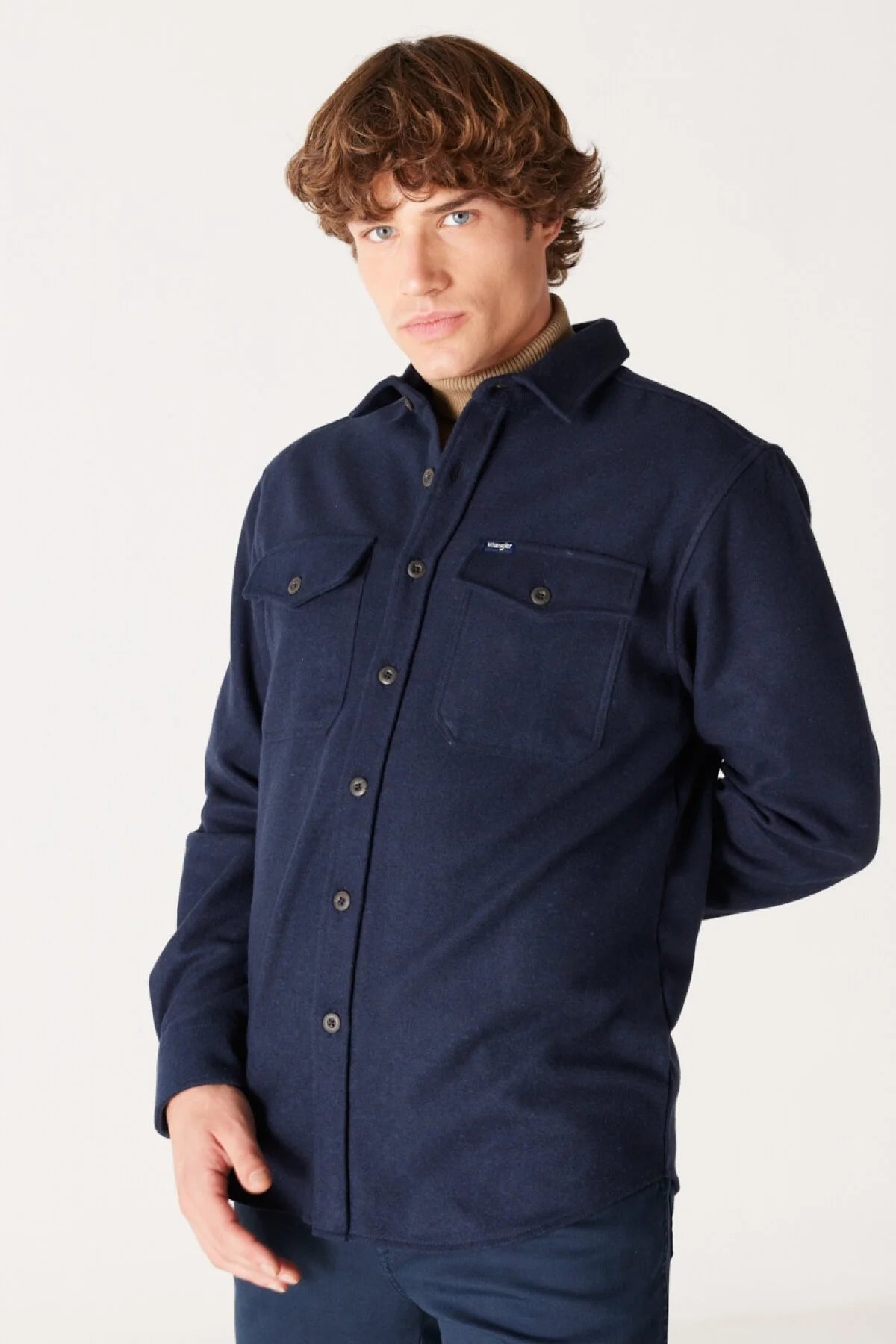 Loose Fit Geniş Kesim Lacivert Uzun Kollu Gömlek Wrangler