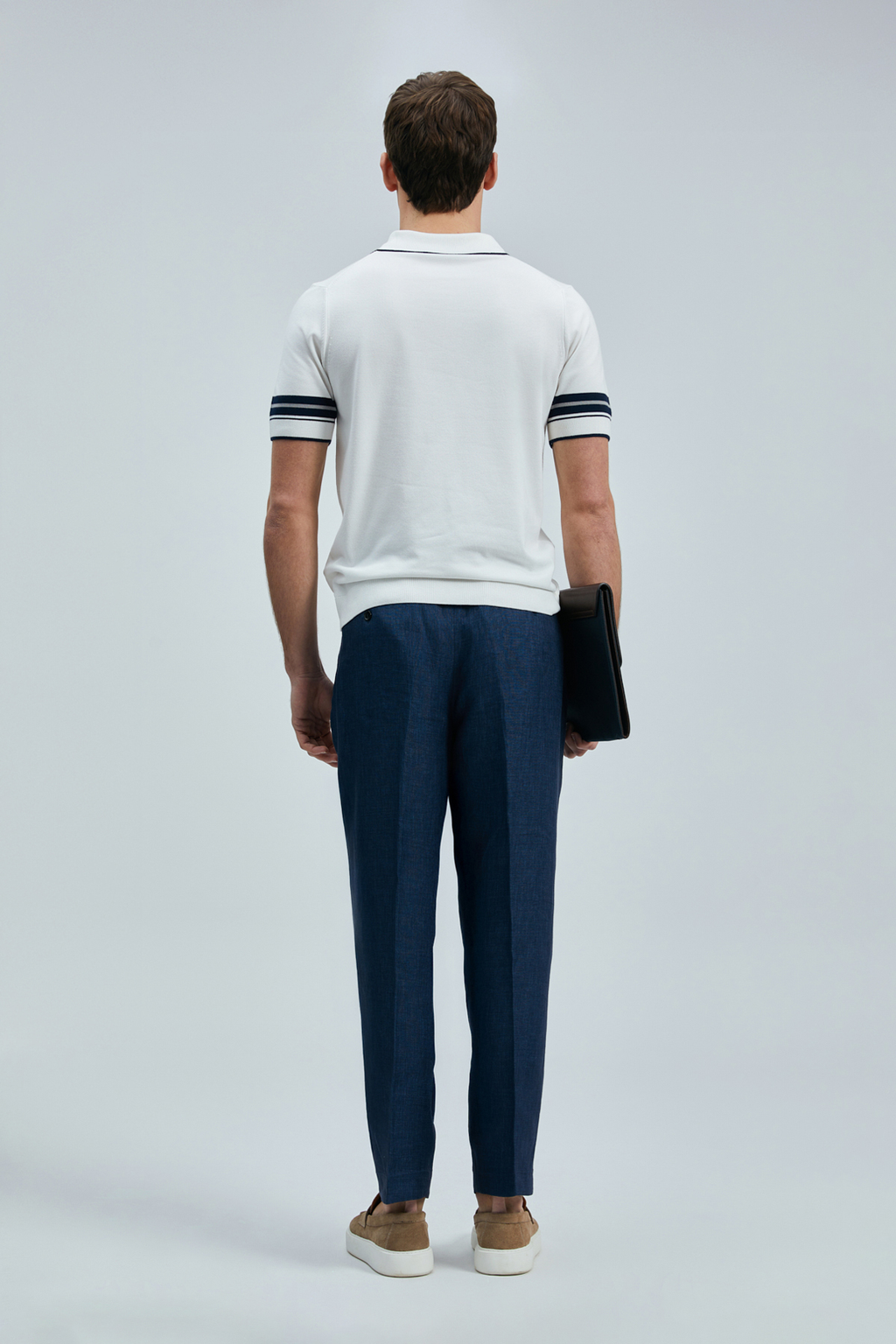 Lufian Erkek Kısa Kol Polo Yaka Minimalist Kazak - Günlük Stil