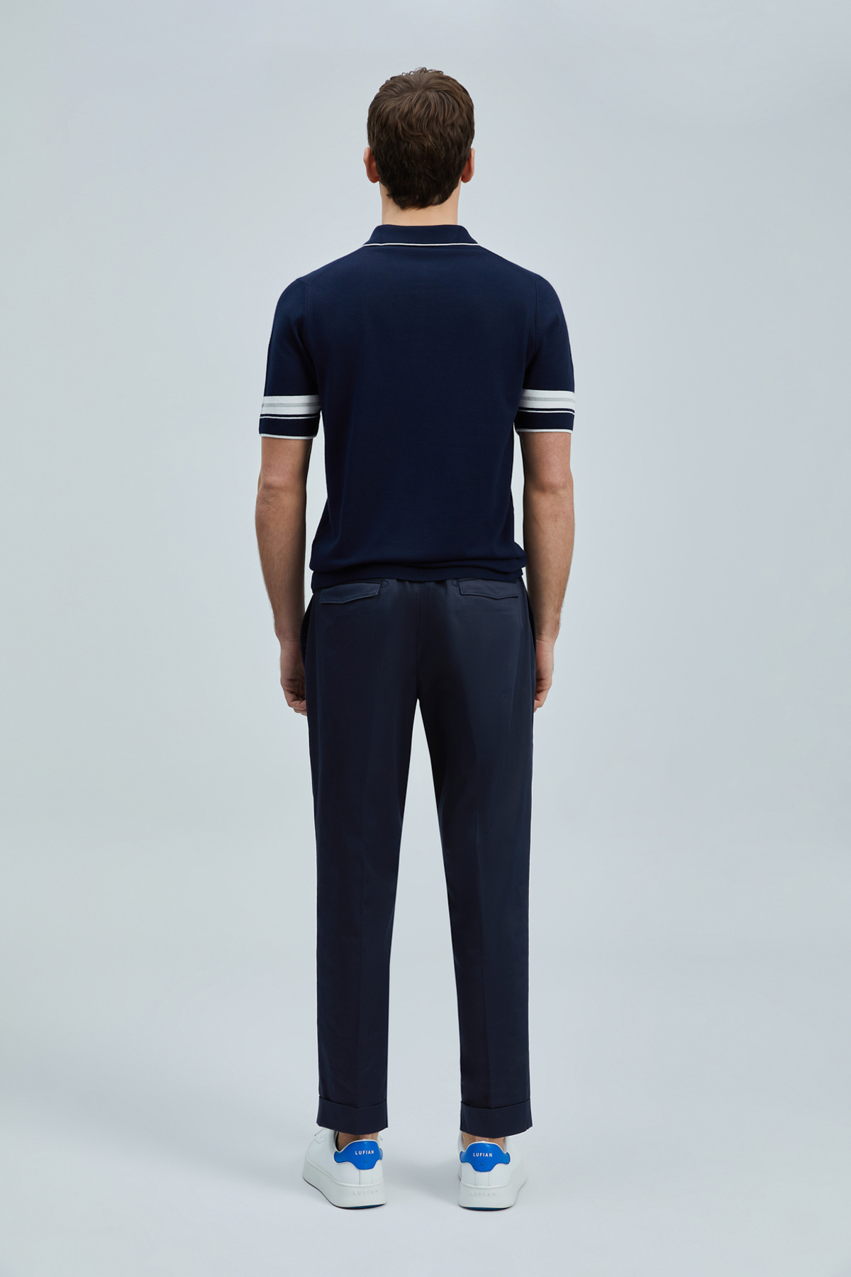 Lufian Erkek Kısa Kol Polo Yaka Minimalist Kazak - Günlük Stil