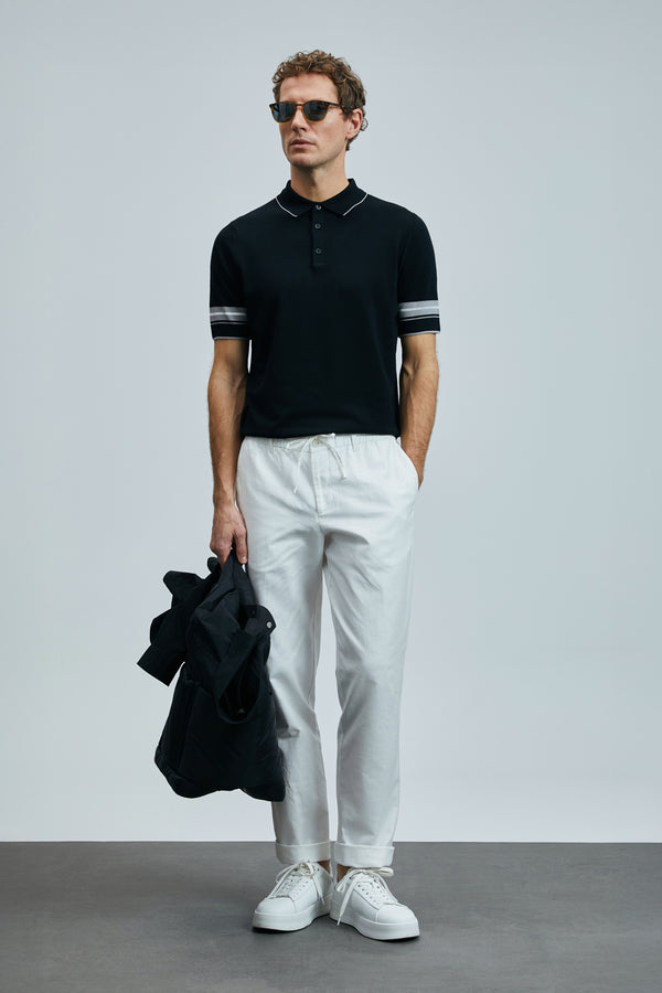 Lufian Erkek Kısa Kol Polo Yaka Minimalist Kazak - Günlük Stil