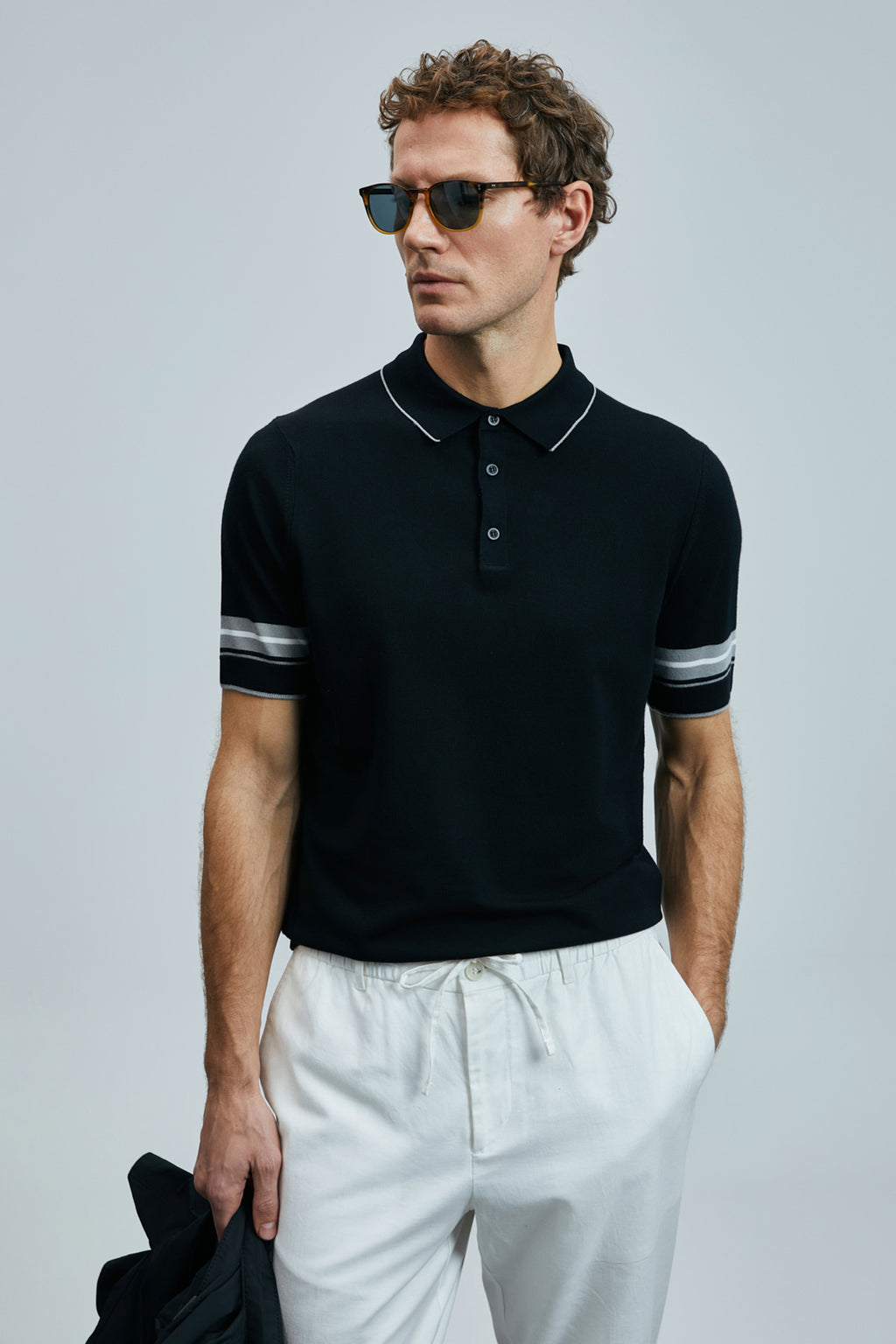 Lufian Erkek Kısa Kol Polo Yaka Minimalist Kazak - Günlük Stil
