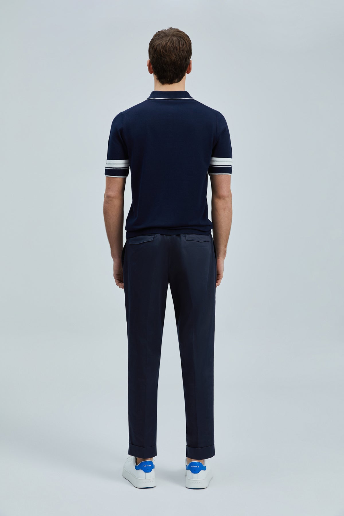 Lufian Erkek Kısa Kol Polo Yaka Minimalist Kazak - Günlük Stil