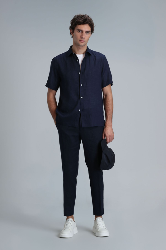 Lufian Minimalist Keten Erkek Crop Pantolon - Rahat ve Şık