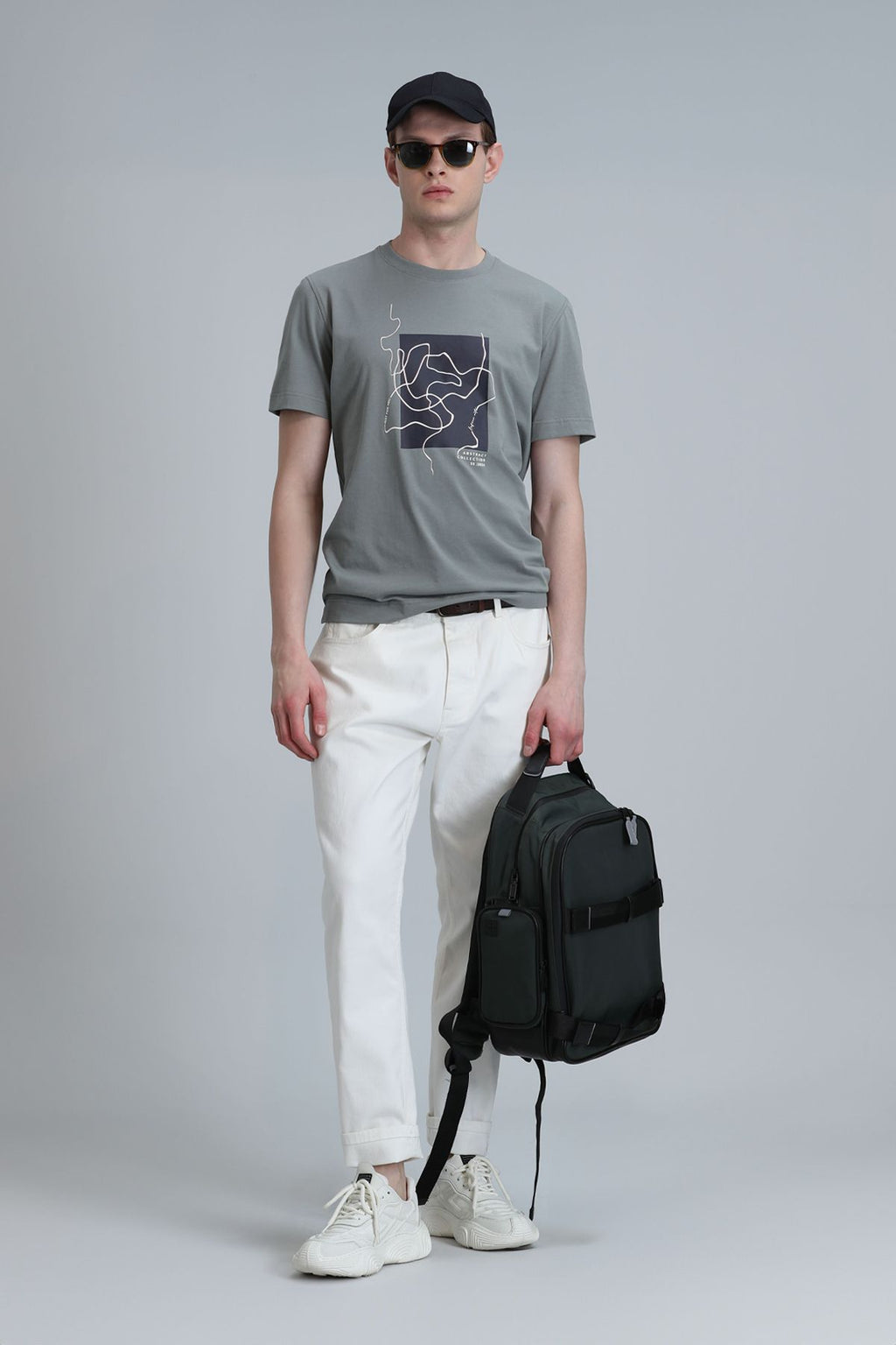 Lufian Minimalist Desenli Regular Fit Kısa Kol Erkek T-Shirt