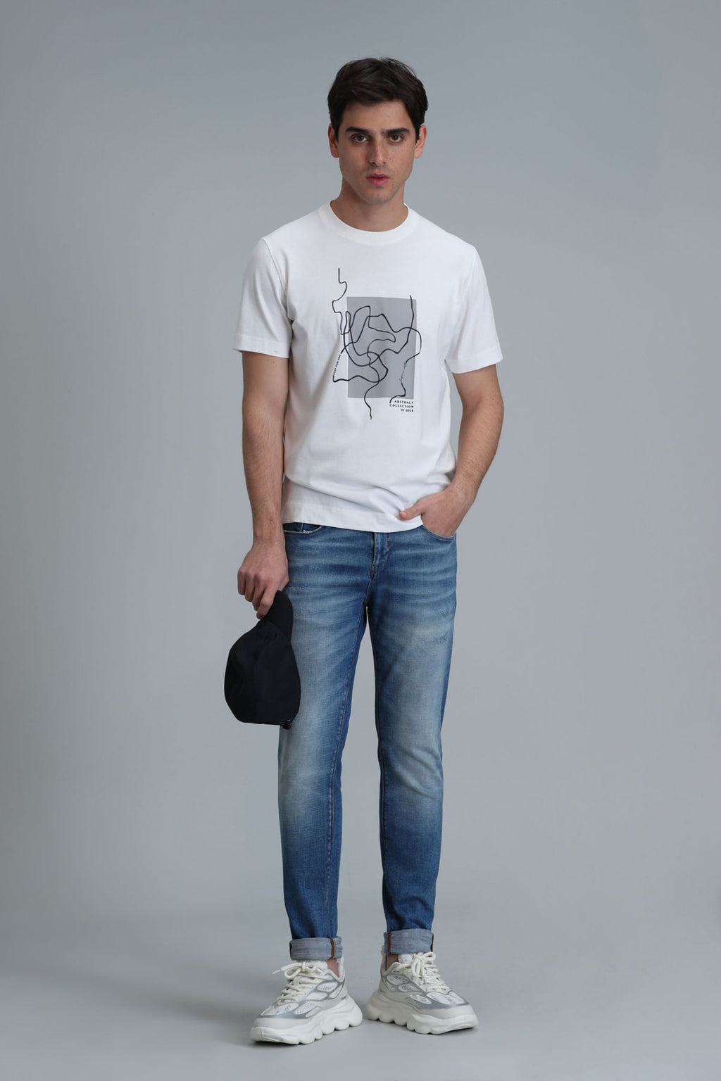 Lufian Minimalist Desenli Regular Fit Kısa Kol Erkek T-Shirt