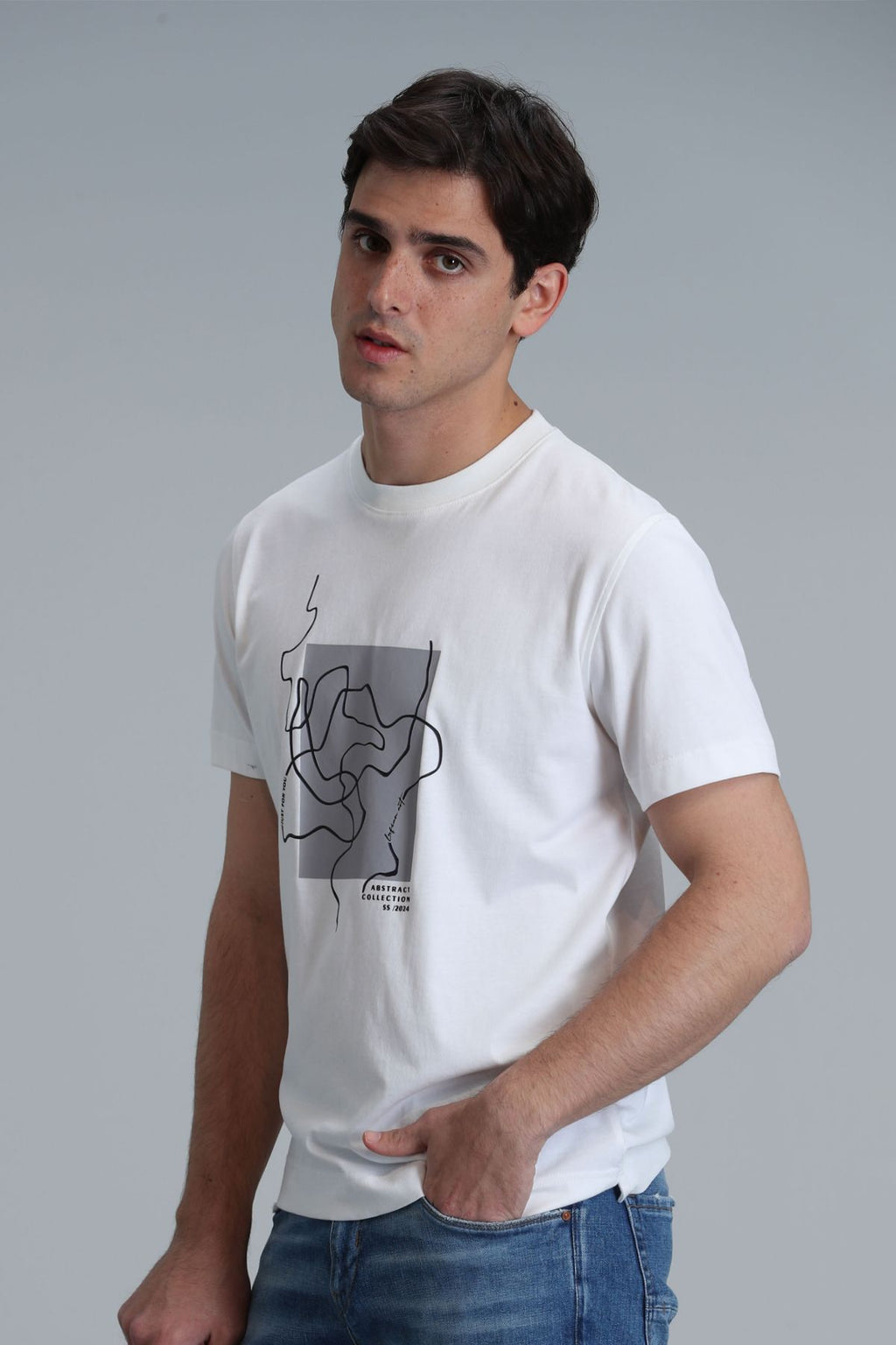 Lufian Minimalist Desenli Regular Fit Kısa Kol Erkek T-Shirt