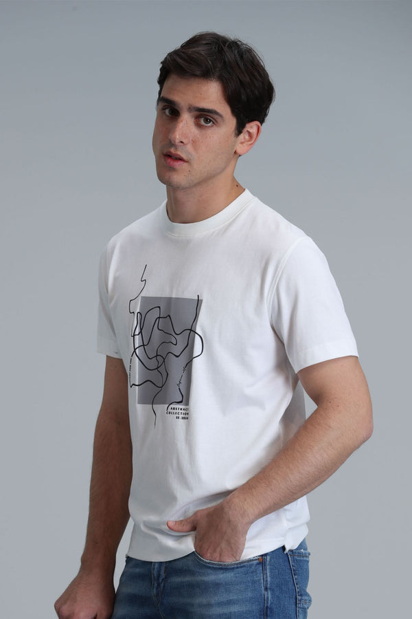 Lufian Minimalist Desenli Regular Fit Kısa Kol Erkek T-Shirt