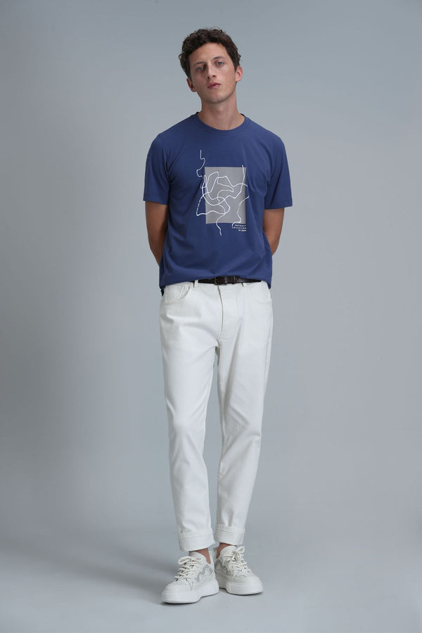 Lufian Minimalist Desenli Regular Fit Kısa Kol Erkek T-Shirt