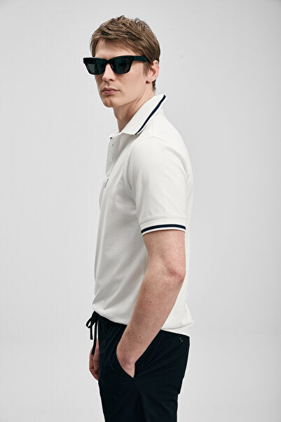 Lufian Erkek Regular Fit Polo Yaka Pike Kumaş Kısa Kollu T-Shirt