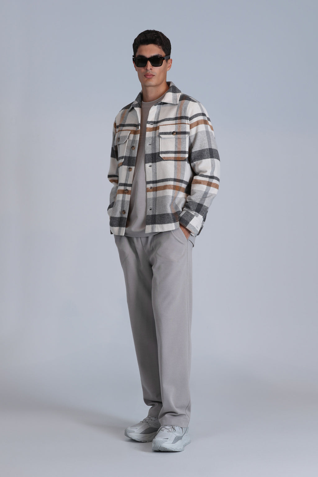 Lufian Minimalist Kareli Erkek Gömlek - Uzun Kol, Regular Fit